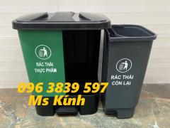 Thùng rác nhựa 2 ngăn 20 lít đạp chân phân loại rác giảm giá sâu - 096 3839 597 Ms Kính