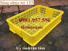 Sóng nhựa hở 1T5, sóng nhựa hở cao 15 cm, sọt nhựa đựng rau củ, sọt nhựa cao 15, sóng nhựa hở