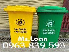 Thùng rác 120L nhựa HDPE giảm giá 30% - giao hàng miễn phí / Lh 0963.839.593 Ms.Loan