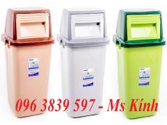 Thùng rác nhựa nắp lật 45 lít, thùng rác dùng văn phòng, gia đình - 096 3839 597 Ms Kính