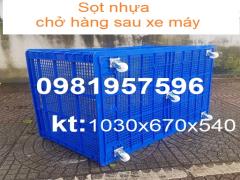 Sọt nhựa chở hàng sau xe máy dài 1m giá rẻ chất lượng cao