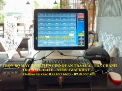 Máy tính tiền 2 màn hình giá rẻ cho quán Trà Chanh tại TpHCM