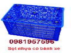 Sọt 5 bánh xe, sọt nhựa đựng hàng, sọt kéo hàng, sọt có bánh xe hàng loại 1