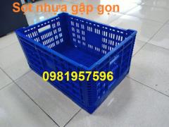 Thùng nhựa gập gọn, sóng nhựa hở, sọt nhựa gập