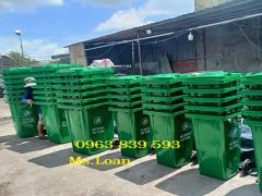 Thùng rác 240 lit màu xanh lá giảm giá rẻ tại quận 12 / lh 0963 839 593 Ms.Loan