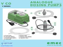 Bơm định lượng EMEC VCO 0501 K/PP bơm màng solenoid 1 L/h 5 bar