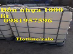 Thùng nhựa đựng hóa chất giá rẻ, bồn nhựa 1000 lít, thùng nhựa, bồn nhựa IBC 1000 lít, tank nhựa 1000 lít