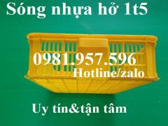 Sóng nhựa hở 1T5, sóng nhựa hở cao 15 cm, sọt nhựa đựng rau củ, sọt nhựa cao 15, sóng nhựa hở