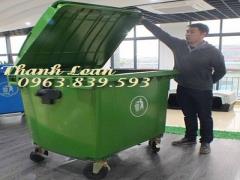 Xe đẩy rác 1100L nhựa HDPE, thùng rác công nghiệp./ 0963.839.593